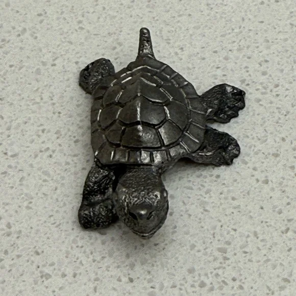 Vintage Spoontiques Tiny Pewter Turtle Figurine Miniature - Picture 5 of 9
